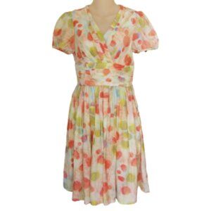 MR WATER Lantern Sleeve Vintage Inspired Colorful Artsy Dress